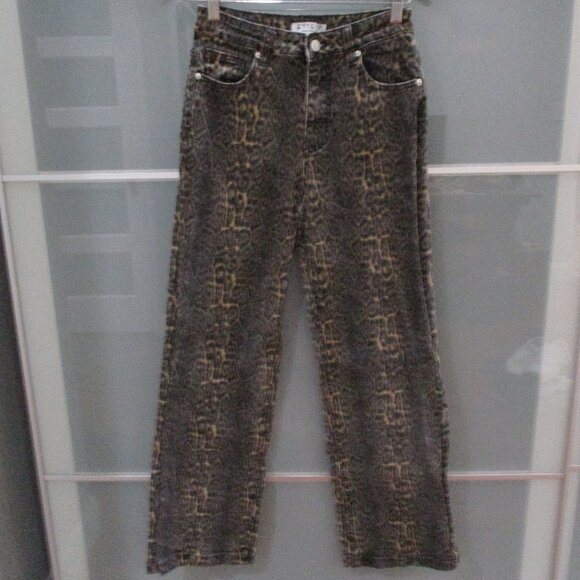 Ettelo Denim Collection Leopard Print Bootcut Jeans - Picture 1 of 4
